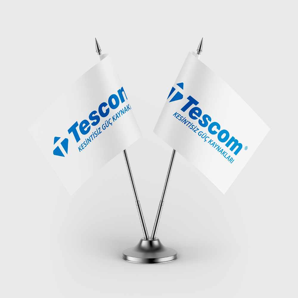 Tescom+Tescom İkili Masa Bayrağı